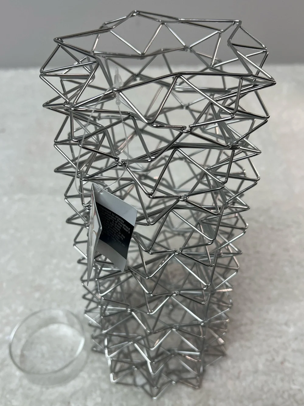 Design Ideas Astral Silver Geometric Wire Sculpture Flower Vase